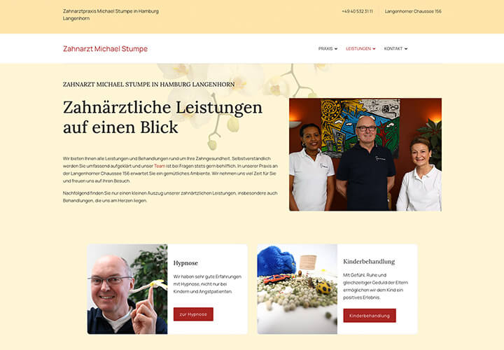 Homepage der Zahnarztpraxis Michael Stumpe