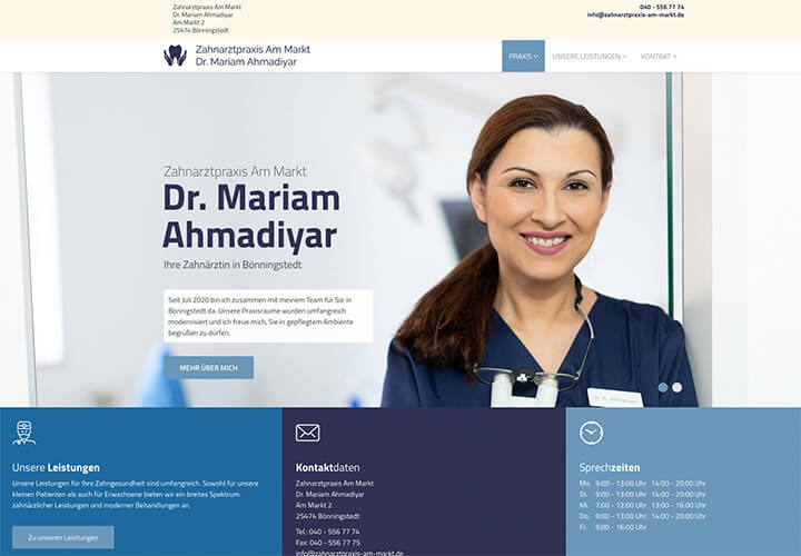 Homepage der Zahnarztpraxis Dr. Ahmadiyar