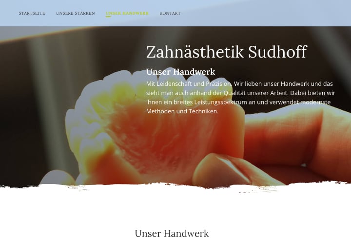 Neue Homepage Zahnästhetik Sudhoff von ArztpraxisHeute - Digitales Praxismarketing